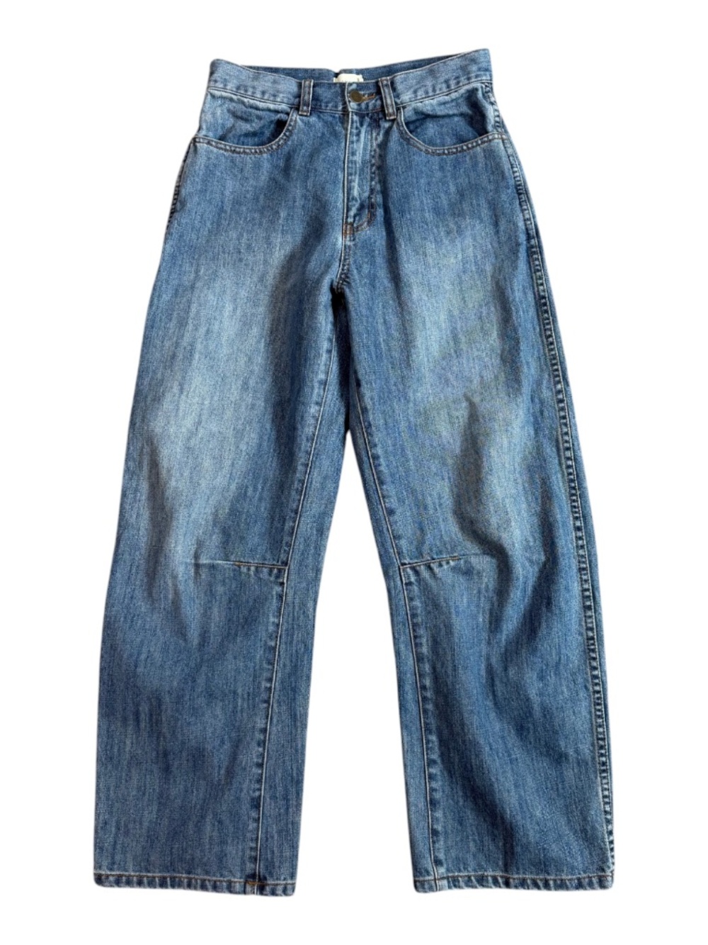 FLANNEL Gia Bowed Leg Denim Jean in Denim Size 0/XS